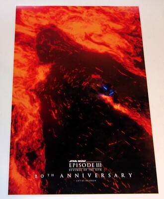 Star Wars III Revenge of the Sith 20th Anniversary ''Lava & Fire'' Poster 19''x 13''