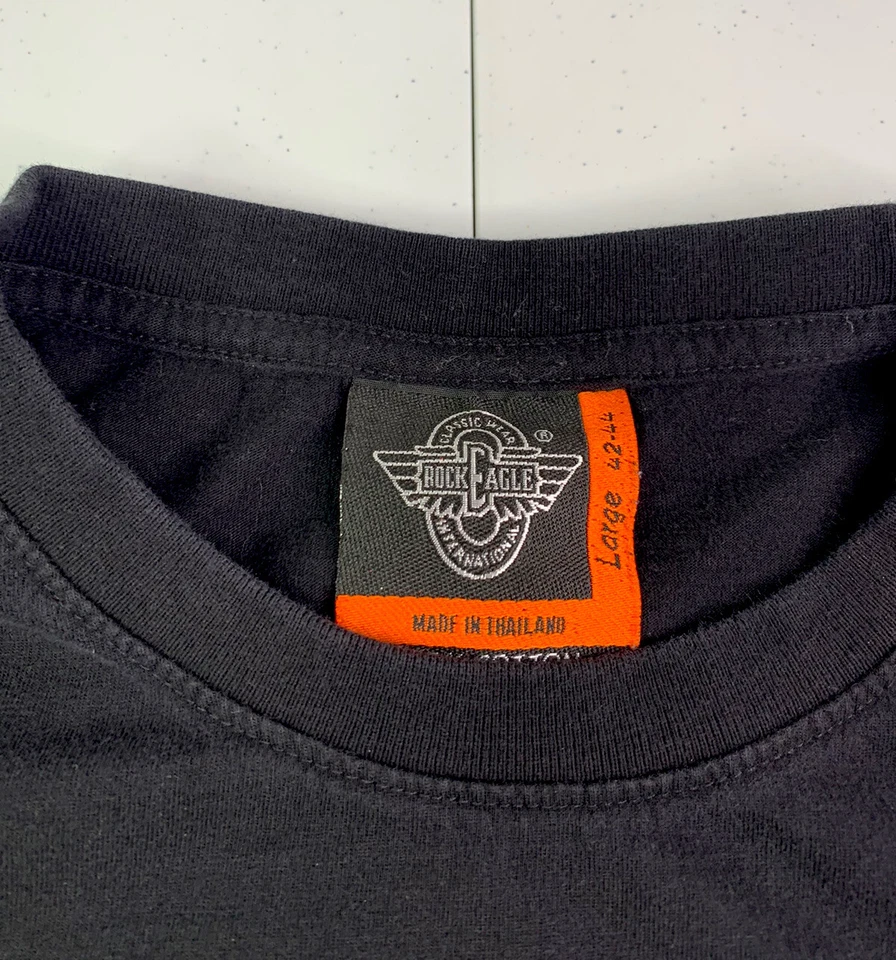 Camisa de Colección Rock Eagle Grim Reaper Calavera Guitarra Puntada Única Años 90 Metal Gótico L Foto 3 de 4