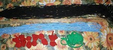 CRAFT OR MACRAME CORD STRINGS BLACK BLUE GREEN RED LOT SOLD AS IS