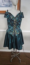 Vintage 1980s Teal 2 Piece Formal Set By Cashet Mkd 11/12 As Pictured