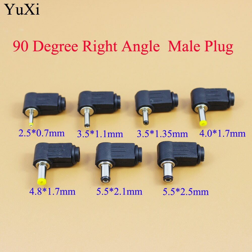 2pcs Male DC Power Plug Connector 90 Angle L Shaped 