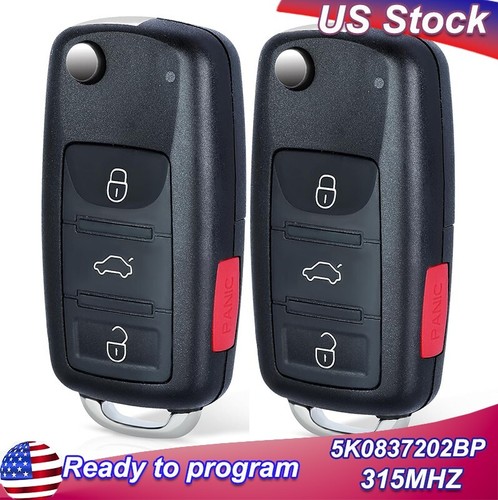 2 For 2012-19 Volkswagen Jetta Passat Prox Smart Remote Key NBGFS93N 5K0837202BP
