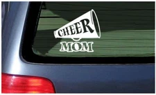 Cheer Mom Vinyl Decal Sticker White Spirit Cheerleader School Team Fun Team