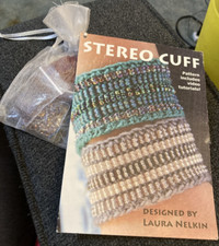 Rare Beaded Cerise red Stereo Bracelet Cuff Kit by Laura Nelkin