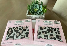 2 The Vintage Cosmetic Co. White Leopard Print Satin Pillowcase-Standard Size