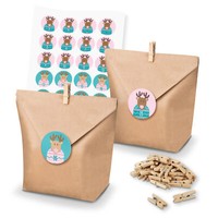 Itenga Adventskalender 24X TüTen Sticker Zahlen Rentierbande 1-24 TüRkis Rosa