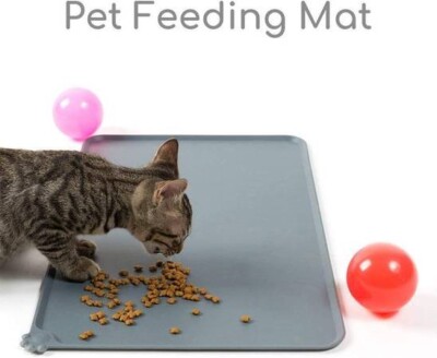 Pet Puppy Silicone Feeding Food Mat Dog Cat Waterproof Placemat Pack of 4