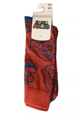 Nintendo Super Mario Mens Socks Crew 10-13 Fits Shoe 8-12 New with Tags Red Blue