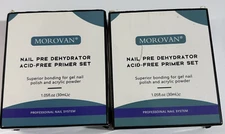 Lot of 2 Morovan Acid Free Primer And Nail Pre Dehydrator Set, .05 oz 30ml each