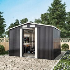 6 x 8 Metal Outdoor Garden Shed Storage House Apex Roof Floor Foundation Base