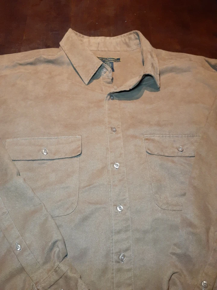 МУЖСКАЯ РУБАШКА GEORGE FOREMAN 4X БОЛЬШАЯ ОДНОТОННАЯ КОРИЧНЕВАЯ НА ПУГОВИЦАХ С ДЛИННЫМИ РУКАВАМИ ПЕРЕДНИЕ КАРМАНЫ - Изображение 4 из 4