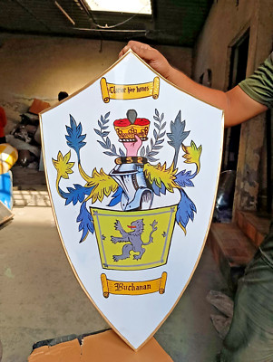 28'' Buchanan Family Crest Shield | Scottish Clan Coat of Arms | Medieval Wall D