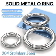 Round O Rings Heavy Duty Solid Metal A2 Stainless Steel Welded Polished M3 - M16