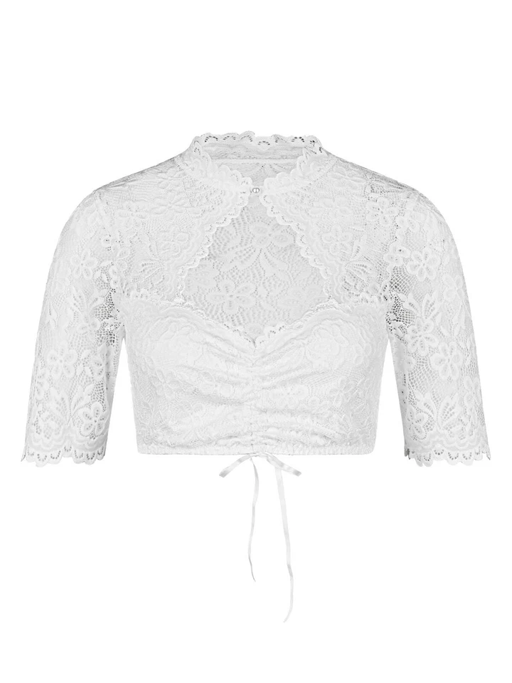 Nina von C. Dirndlbluse halbarm Sophie 16 465 326 0 weiss, champagner, schwarz - Bild 3 von 3