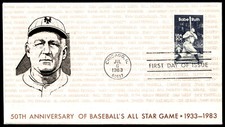 1983 Babe Ruth FDC 50th Anniversary Baseball's All-Star Game ExACal Cachet
