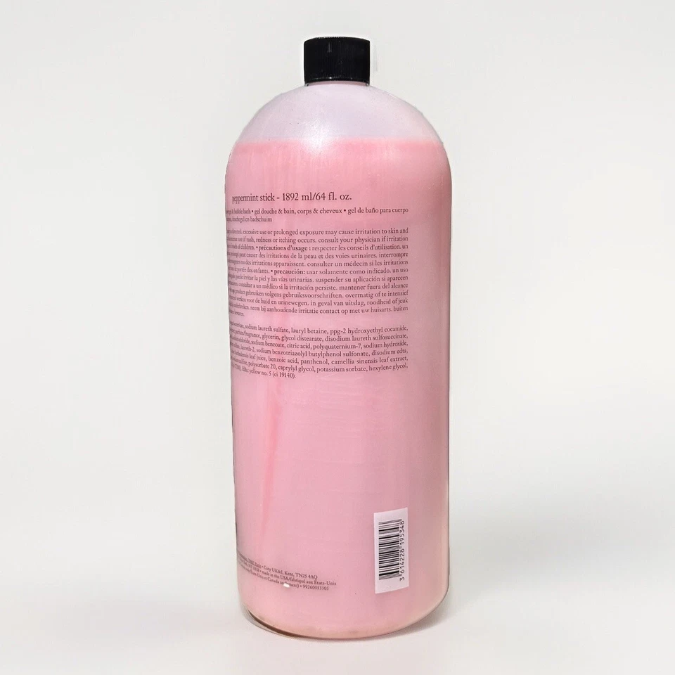 CHAMPÚ EN BARRA DE MENTA FILOSOPHY, GEL DE DUCHA Y BAÑO DE BURBUJAS 64 OZ Foto 2 de 2