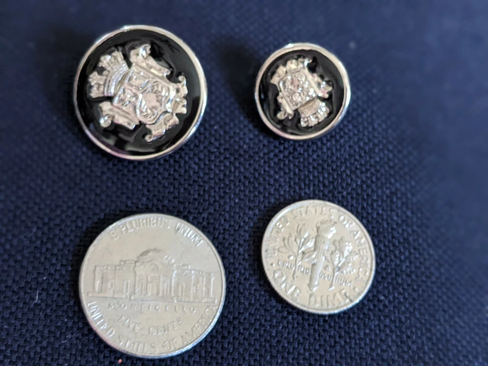 POLO Ralph WATERBURY crown Enamel silver set 10 Blazer Jacket Replacement Button - Image 4 of 4