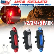 LED USB Rechargeable Bike Tail Light Bicycle Safety Cycling Warning Rear Lamp