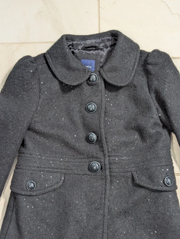 Abrigo de lentejuelas GAP niños niñas talla XL, 12, negro, ¡excelente estado! Foto 2 de 4