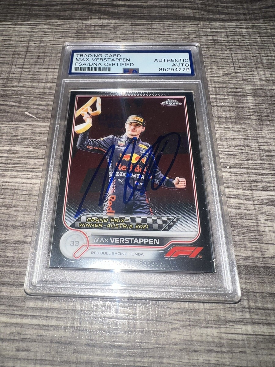 激レア　F1 ドライバー　max verstappen 直筆サイン入りトミカ Max Verstappen Signed 2022 Topps Chrome F1 Card #159 Red Bull