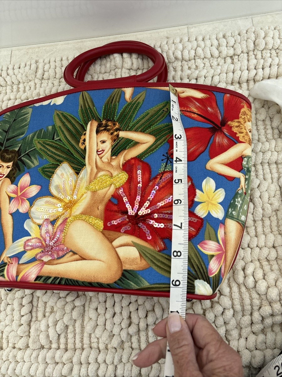 グニフニ♡80s vintegeフラワーbunnyボディバッグ ISABELLA FIORE RARE Vintage Hawaiian Pin up Girls Bag Tote Floral