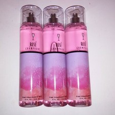 Set of 3 Bath and Body Works Fine Fragrance Mist Spray Rose Champagne Gift Set