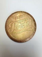 Antique Brass Drink Pepsi Cola Belt Buckle Excellent Condition