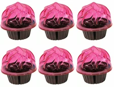 6 Pack Cupcake 2GO Pink Travel Portable Storage Holder Container Lunch Par