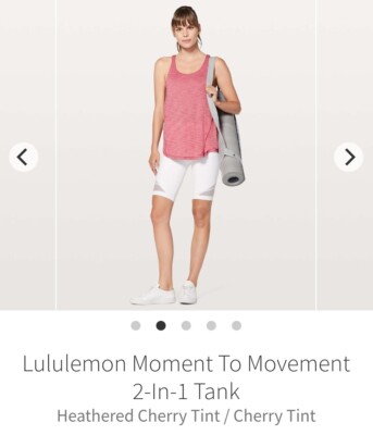 Lululemon Moment To Movement 2-In-1 Tank Size 6 | eBay