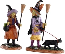 Lemax 02907 WITCHES NIGHT OUT Set of 2 Spooky Town Figurine Halloween Figure I