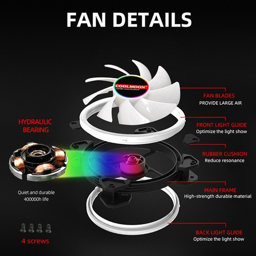 12cm RGB Small 6 Pin Quiet Desktop PC Case Cooling Fan (1 Fan) - Bild 11 von 11