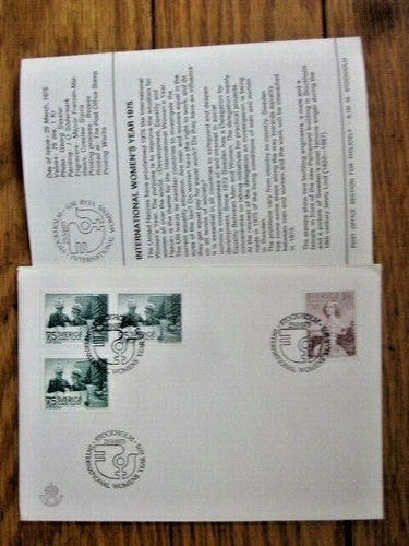 SWEDEN International WOMEN SET  ENGRAVED BY CZESLAW SLANIA 1975 FDC+INFO BOOKLET