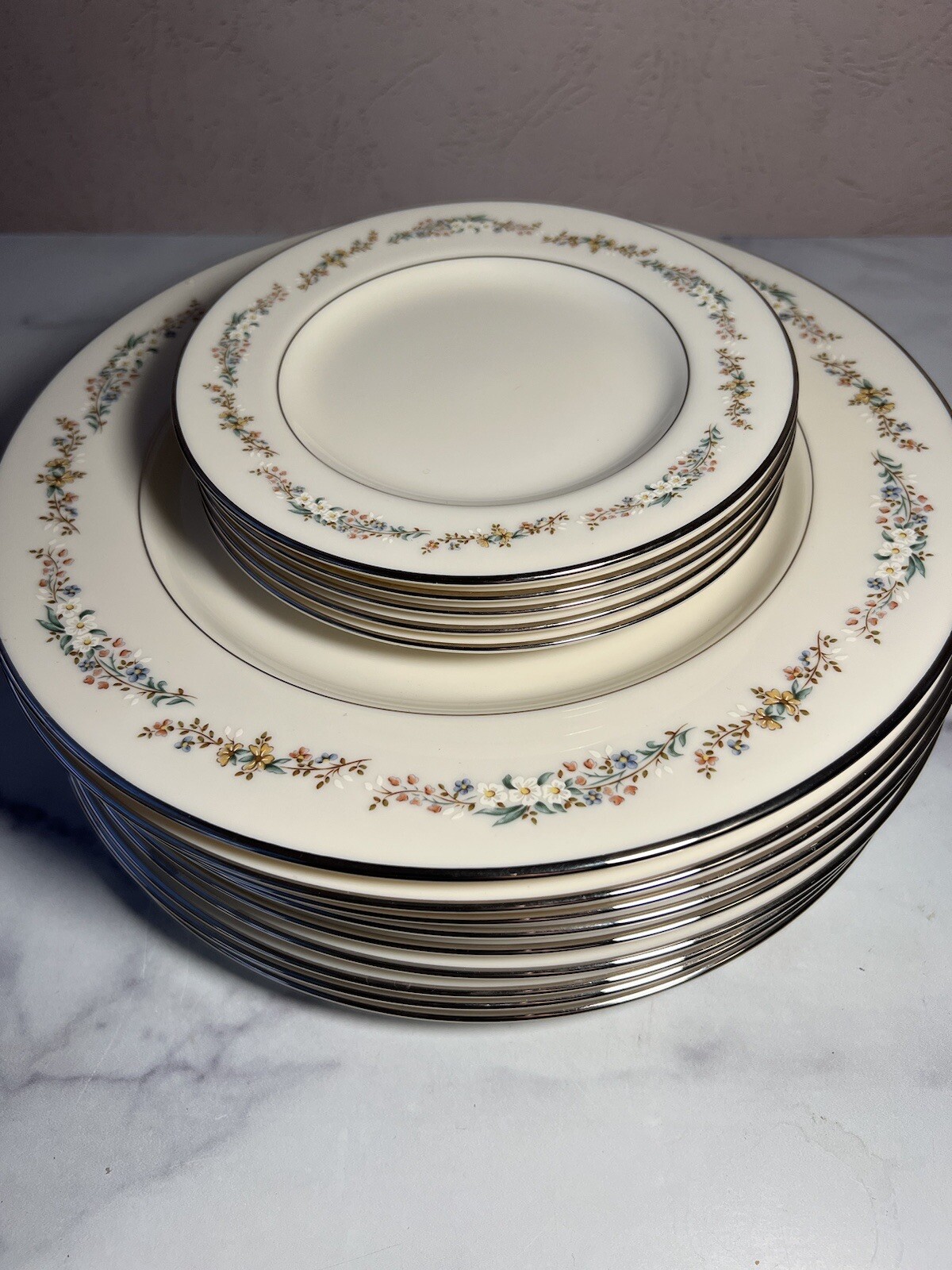 9 Gorham Rondelle Dinner Plates 10 5/8" & 5 Side Plates 6.5” Floral Fine China eBay