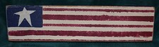 AWESOME HAND CRAFTED PRIMITIVE DISTRESSED WOOD AMERICAN FLAG SHELF SITTER