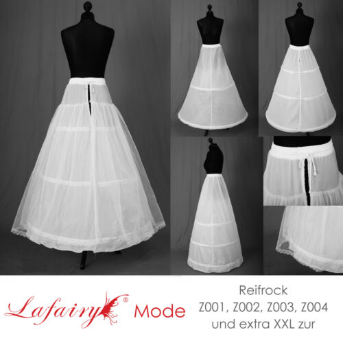 Reifrock Petticoat Unterrock Gr.32-60 3 Ringe weiß schwarz mit/ohne Tüll Lafairy - Bild 1 von 5