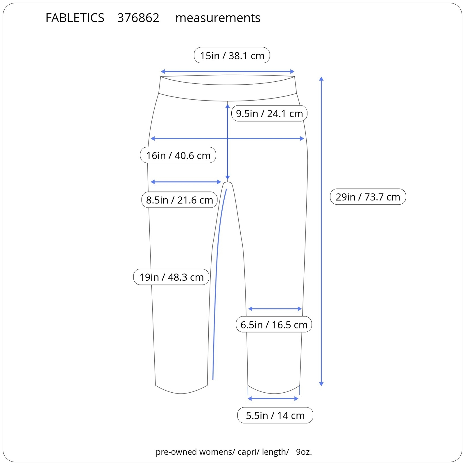 Fabletics Women's Solid Black Casual Leggings Cap… - image 2