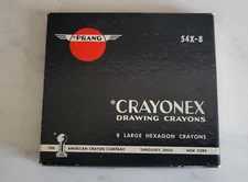 VINTAGE  Prang 54X-8 AMERICAN CRAYON COMPANY CRAYONEX  Large  Hexagon Drawing