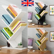 5 Tier Bookshelf Display Bookcase Tree Shape Storage Rack Shelves Tidy Organizer