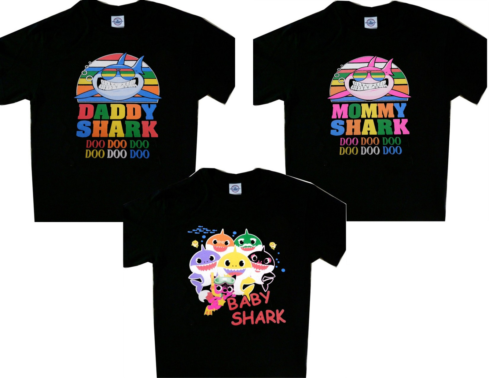 mommy and daddy shark shirts