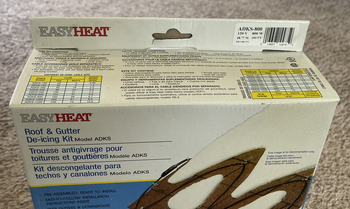 箱 NOS Easy Heat ADKS-800 160' Roof/Gutter De-icing Kit | eBay