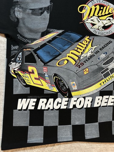 Vintage Mens L Miller Rusty Wallace Nascar AOP We Race For Beer 25 Yrs Chase - Bild 2 von 9