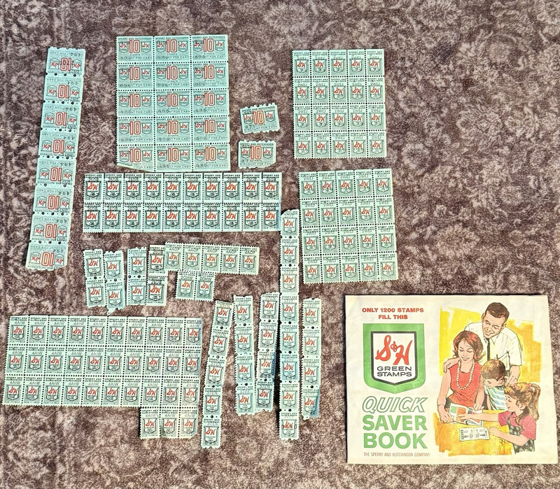 S&H Green Stamps Lot w/ Quick Saver Book, Booklet & Stamps