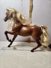 Vintage Mattle Barbie Brown Plastic Toy Horse w/ Blonde Mane