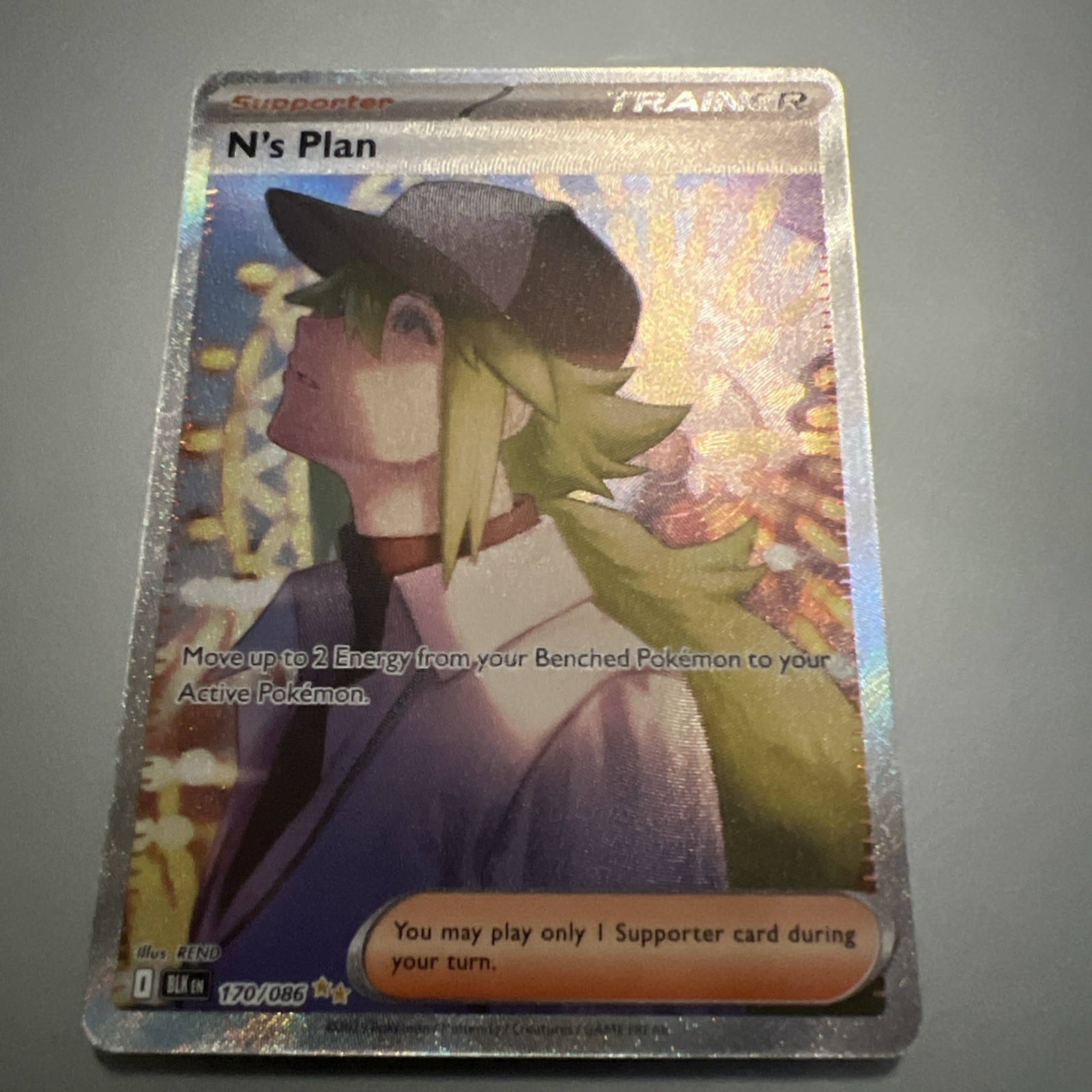 Pokemon TCG - Black Bolt (BLK) - N's Plan 170/086 SIR Holo NM - Pack Fresh