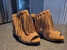 Womens GUESS Suede Studded Heels
