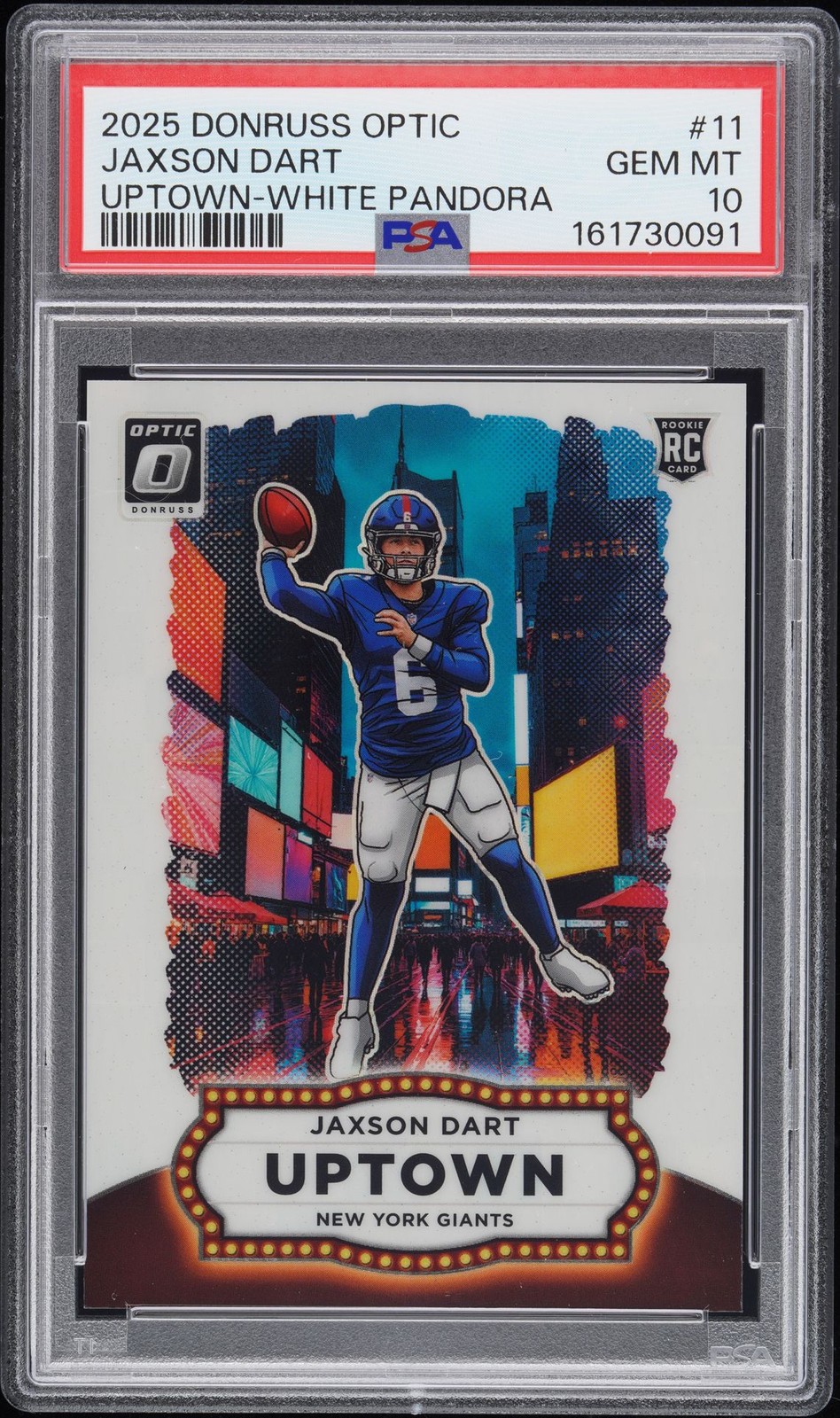 2025 PANINI DONRUSS OPTIC UPTOWN WHITE PANDORA #11 JAXSON DART 4/25 PSA 10
