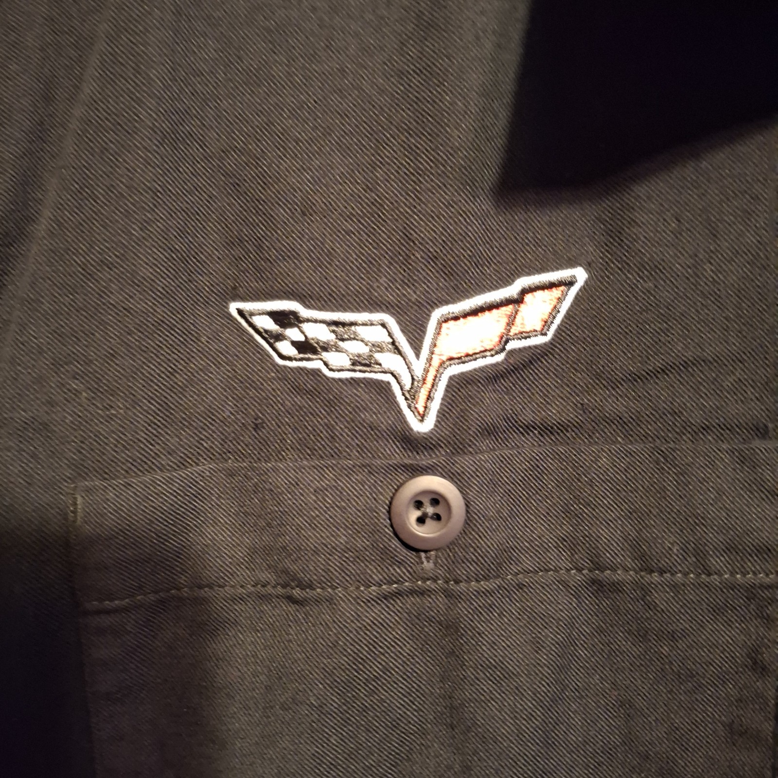 Corvette Button Down Mechanic Work Shirt Black 3XL - image 3