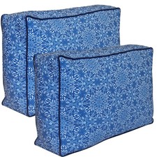 Herlag Palettenkissen Rückenkissen 2er Set VALERIA Mandala-Muster Blau 60x40cm