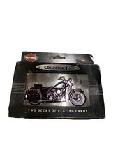 Harley Davidson 2 Decks of Playing Cards Motorcycle Tin 1998 New Cards sealed