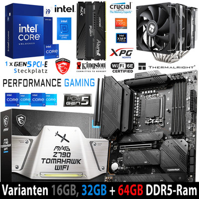 PC Bundle Intel i9 14900K MSI Mag Z790 Tomahawk WiFi mit 16, 32 oder 64GB DDR5